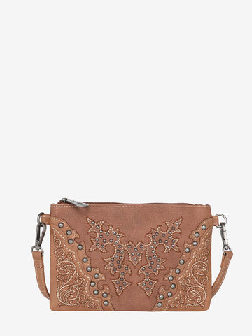 Montana West Boot Scroll Embroidered Crossbody Clutch - Montana West World