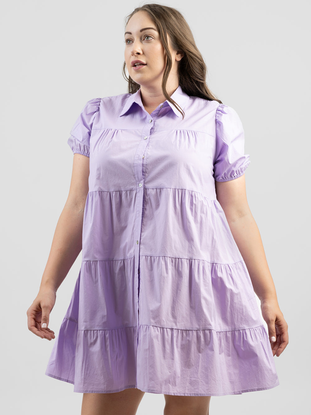 American Bling Women Tiered Long Sleeve Shirt Smock Dress - Montana West World