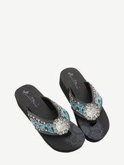 Montana West Floral Concho Platform Flip-Flops - Montana West World