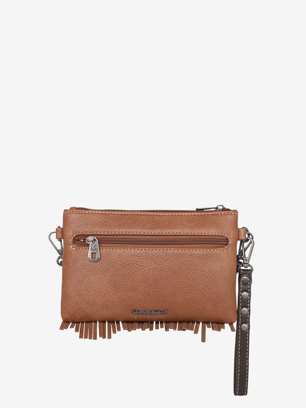 Montana West Embroidered Aztec Fringe Crossbody Wristlet - Montana West World