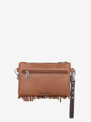 Montana West Embroidered Aztec Fringe Crossbody Wristlet - Montana West World