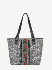 Montana West Vintage Floral Embroidered Aztec Concealed Carry Tote - Montana West World