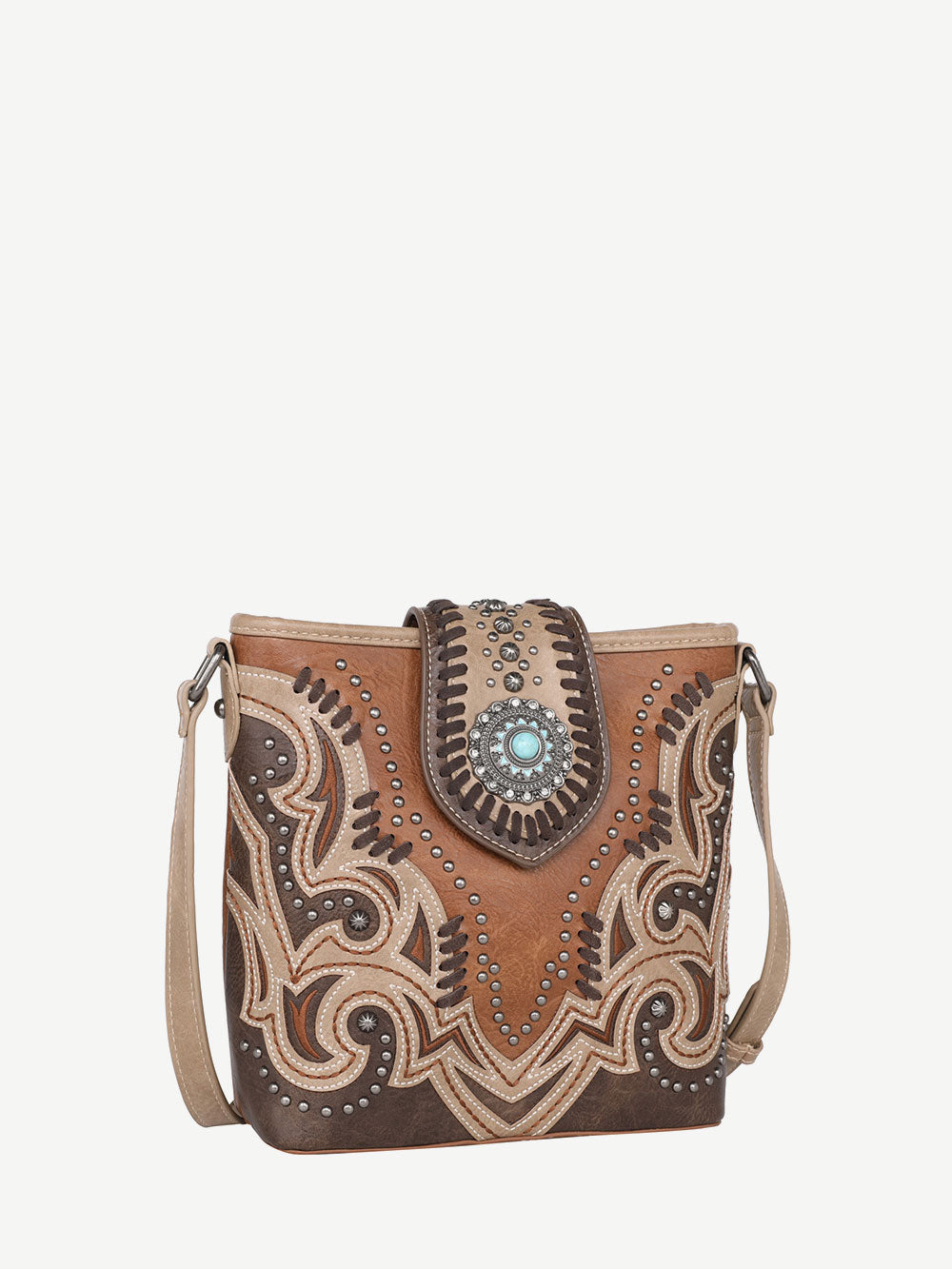 Montana West Laser Cut-out Buckle Concealed Carry Crossbody Bag Set - Montana West World