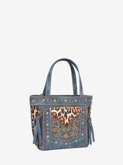 Montana West Embroidered Floral Leopard Crossbody Mini Tote - Montana West World