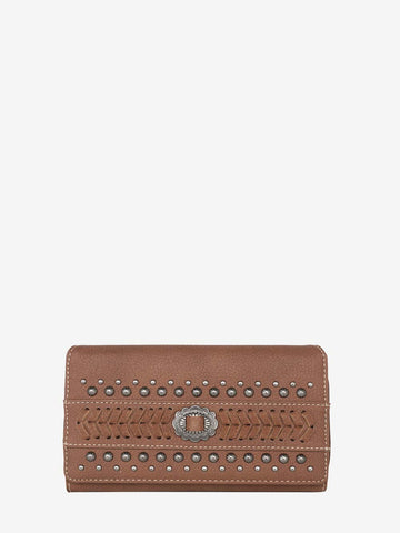 Montana West Concho Studs Whipstitch Wallet - Montana West World