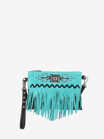 Montana West Aztec Embroidery Tassel Crossbody Wristlet - Montana West World