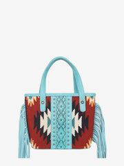 Montana West Aztec Tapestry Fringe Crossbody Mini Tote - Montana West World