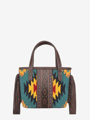 Montana West Aztec Tapestry Fringe Crossbody Mini Tote - Montana West World