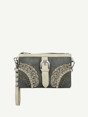 Montana West Cut-Out Floral Buckle Crossbody Clutch - Montana West World