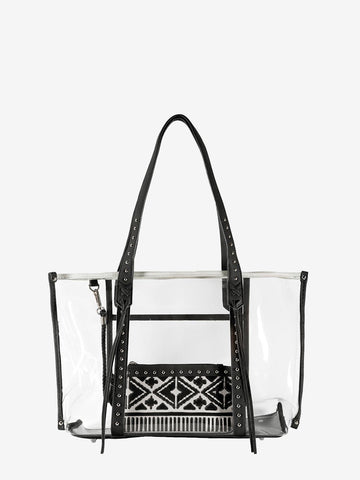 Montana West Aztec PVC Embossed Clear Tote Bag - Montana West World