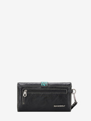 Montana West Embroidered Cut-Out Floral Buckle Wallet - Montana West World