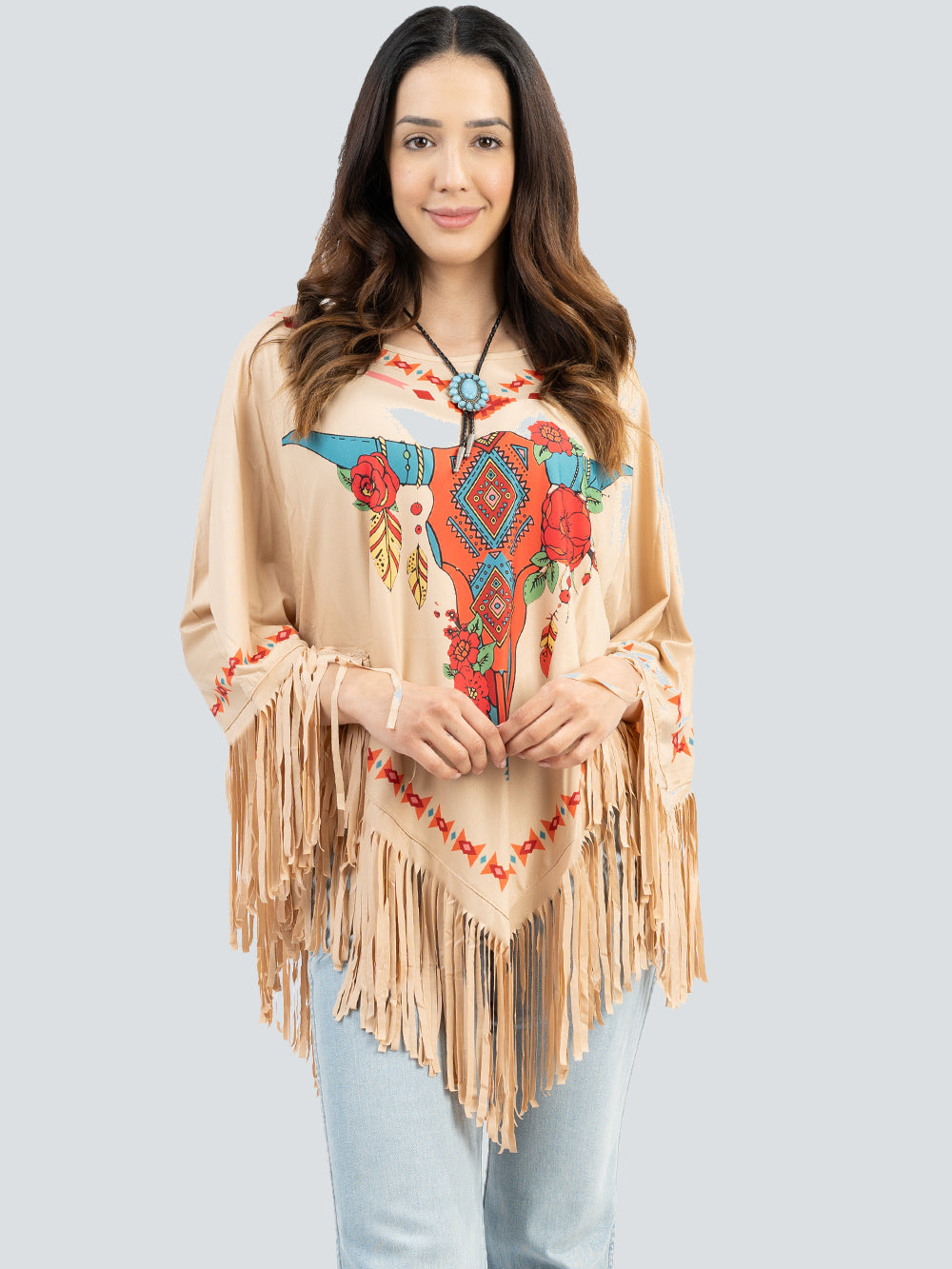 Montana West Steer Skull Collection Poncho - Montana West World