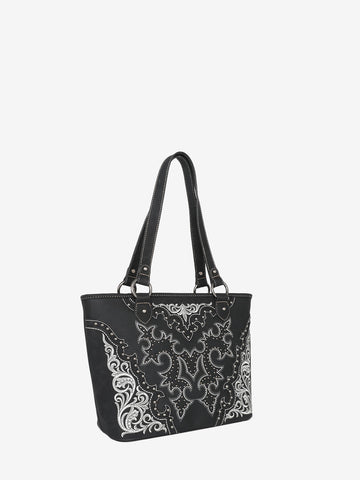 Montana West Boot Scroll Embroidered Carry Tote Bag - Montana West World