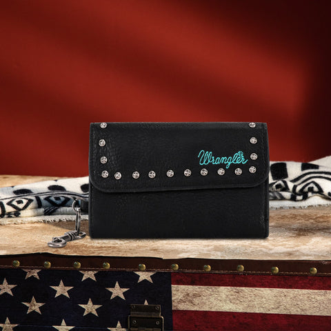 Wrangler Studded Accents Tri-fold Key-Chain Wallet - Montana West World