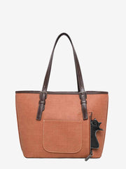 Wrangler Aztec Embossed Fray Denim Tote Bag - Montana West World