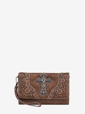 Montana West Spiritual Floral Embossed Crossbody Wallet - Montana West World