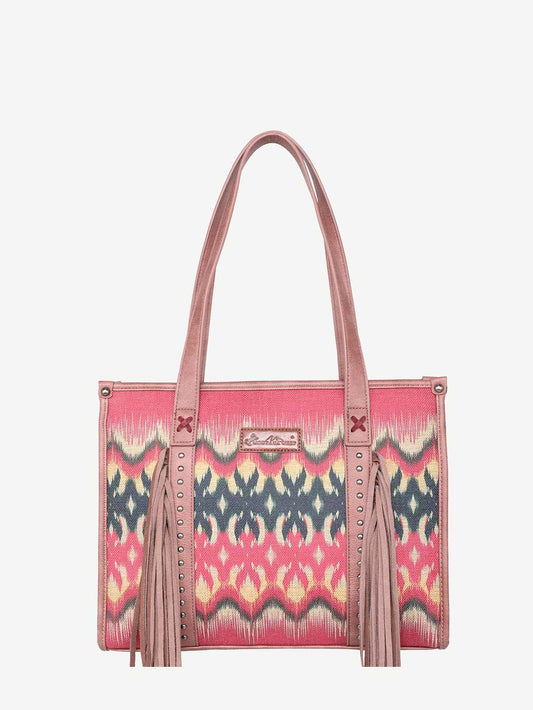 Montana West Distressed Multi Tribal Double Sided Print Fringe Tote - Montana West World