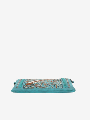 Montana West Cut-out Embroidered Feather Wristlet - Montana West World