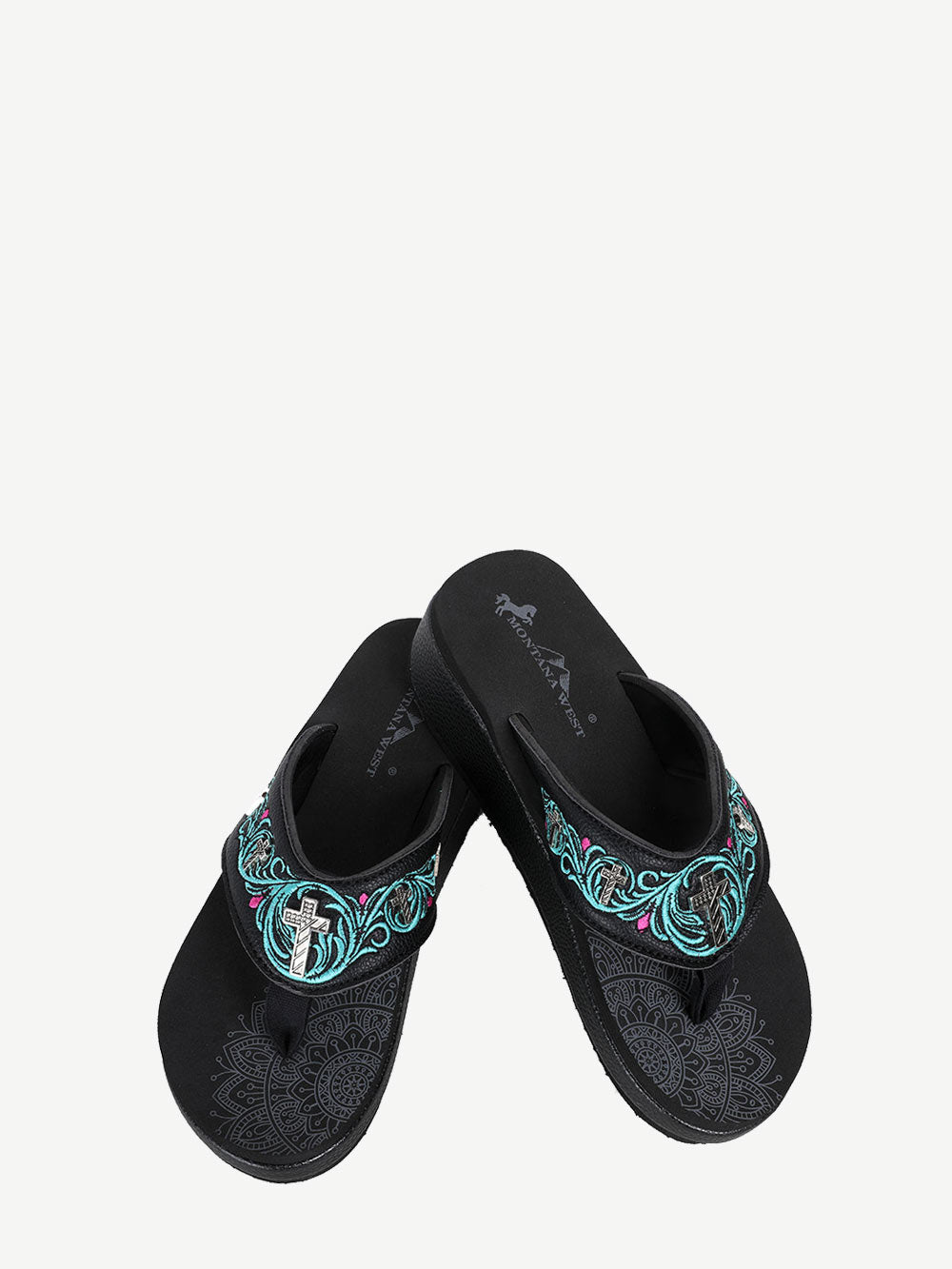 Montana West Embroidered Flip Flops - Montana West World
