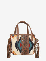 Montana West Aztec Tapestry Fringe Crossbody Mini Tote - Montana West World