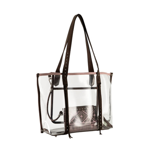 Montana West Aztec PVC Embossed Clear Tote Bag - Montana West World