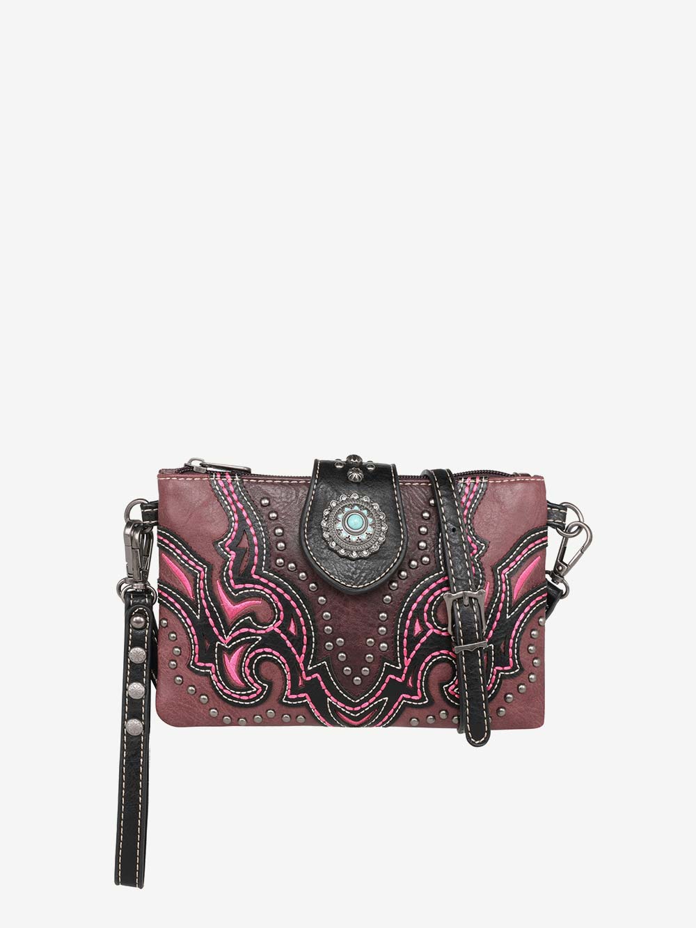 Montana West Laser Cut-out Buckle Crossbody Wristlet - Montana West World