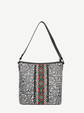 Montana West Vintage Floral Embroidered Aztec Concealed Carry Hobo - Montana West World