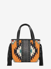 Montana West Aztec Tapestry Fringe Crossbody Mini Tote - Montana West World