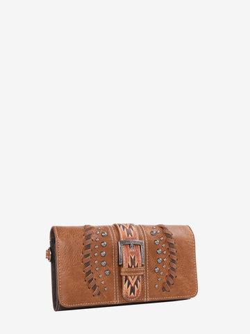 Montana West Whipstitch Aztec Buckle Wallet - Montana West World