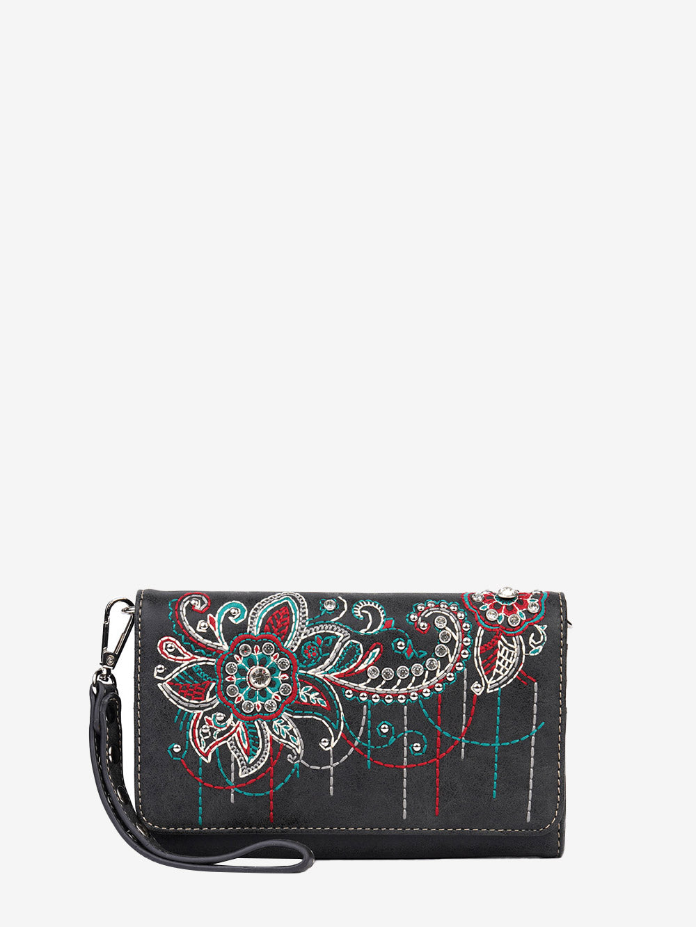 Montana West Floral Embroidered Crossbody Wallet - Montana West World