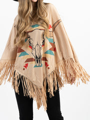 Montana West Steer Skull Collection Poncho - Montana West World