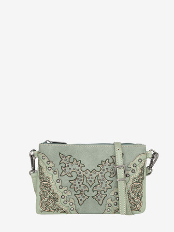 Montana West Boot Scroll Embroidered Crossbody Clutch - Montana West World