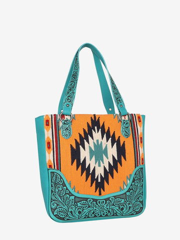 Montana West Vintage Floral Aztec Tapestry Concealed Carry Oversized Tote - Montana West World