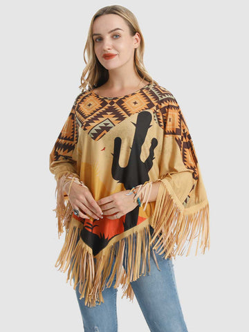 Montana West Aztec Cactus Collection Poncho - Montana West World