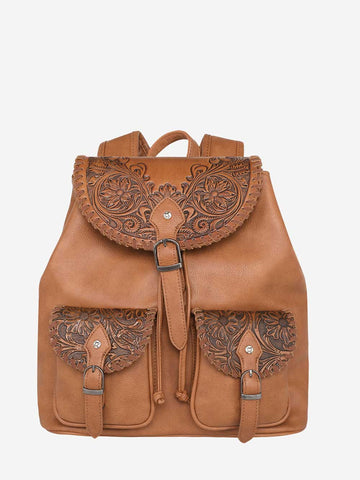 Montana West Floral Tooled Graphic Drawstring Backpack - Montana West World