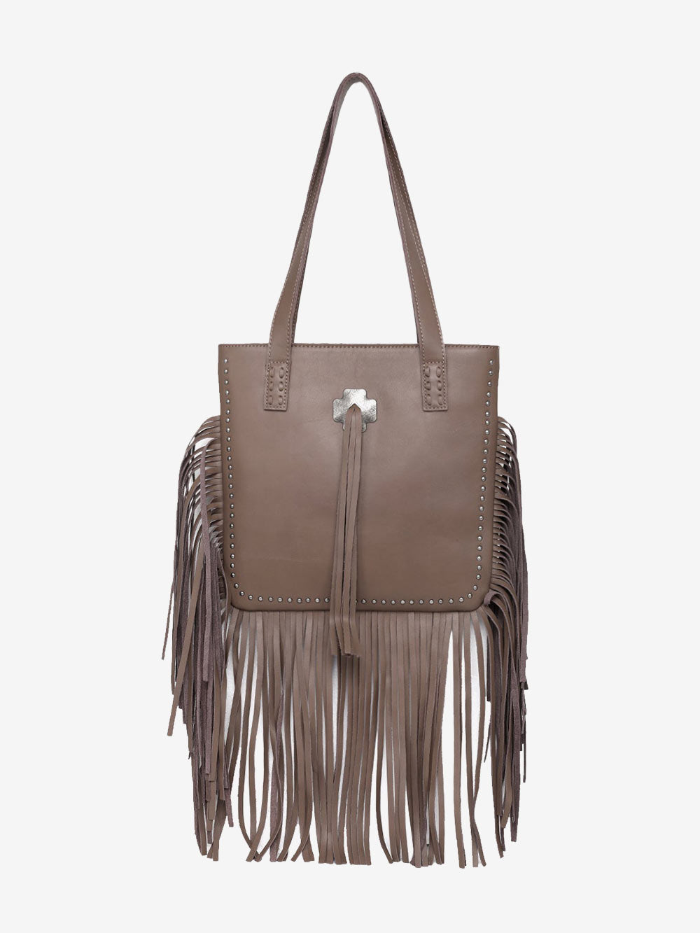 Montana West Concho Genuine Leather Fringe Tote Bag - Montana West World