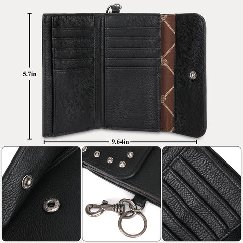 Wrangler Studded Accents Tri-fold Key-Chain Wallet - Montana West World