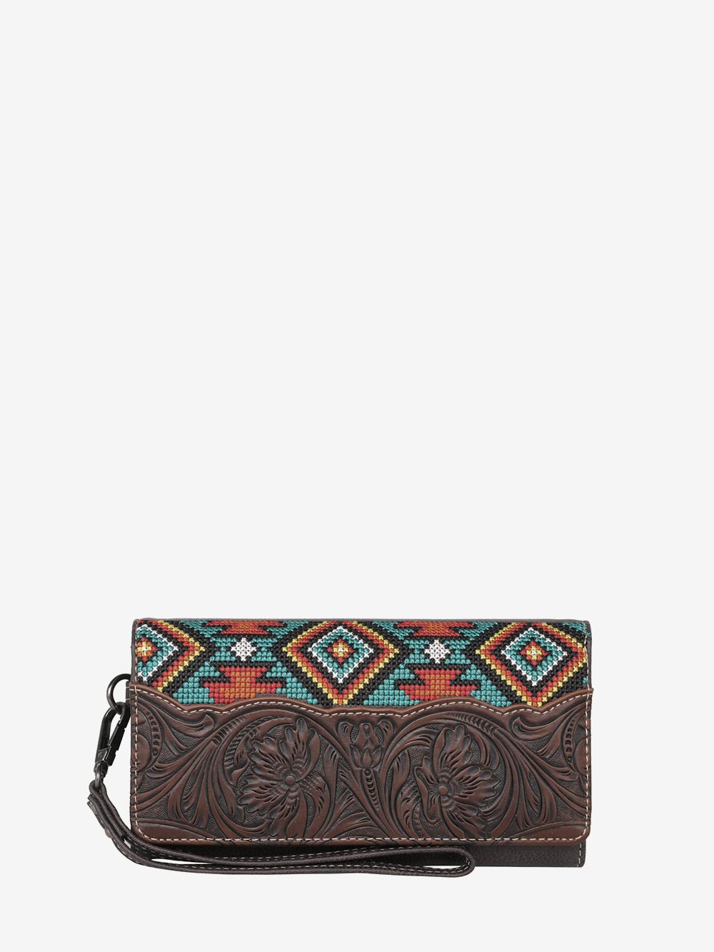 Montana West Vintage Floral Embroidered Aztec Fringe Tote - Montana West World