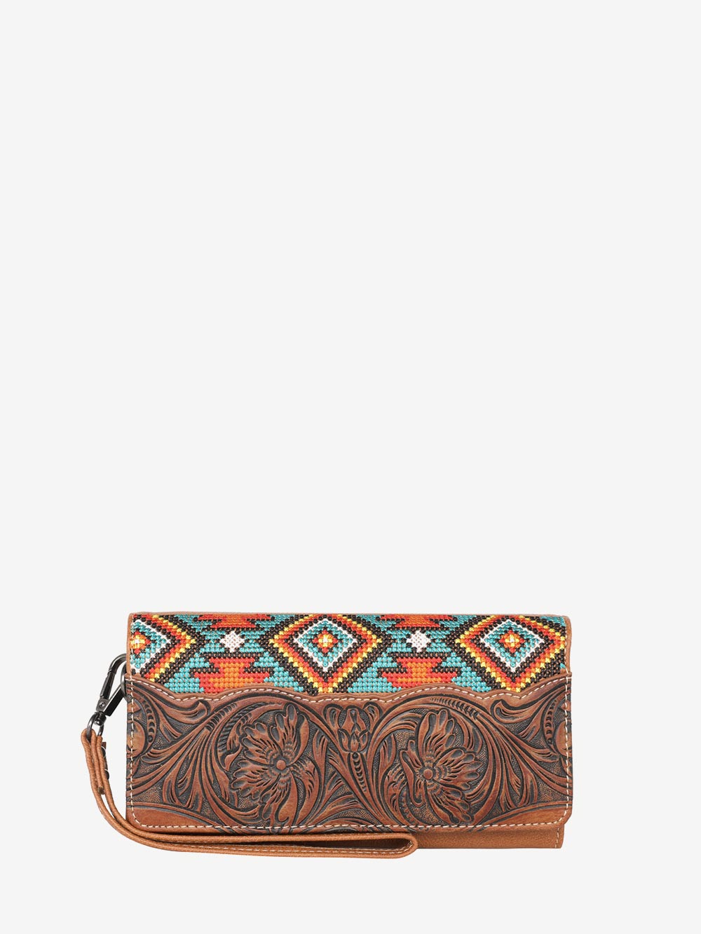 Montana West Vintage Floral Embroidered Aztec Fringe Tote - Montana West World