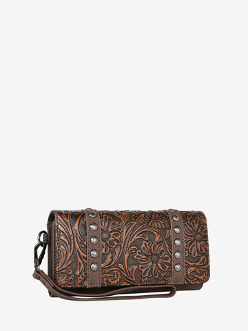 Trinity Ranch Floral Embossed Graphic Wallet - Montana West World