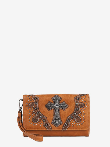 Montana West Spiritual Floral Embossed Crossbody Wallet - Montana West World