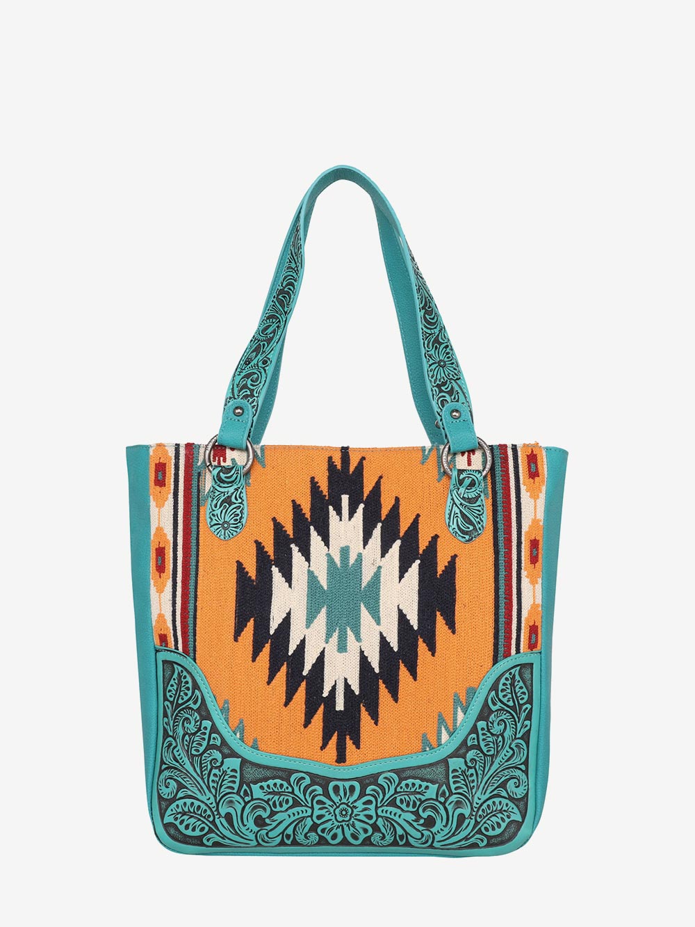 Montana West Vintage Floral Aztec Tapestry Concealed Carry Oversized Tote - Montana West World