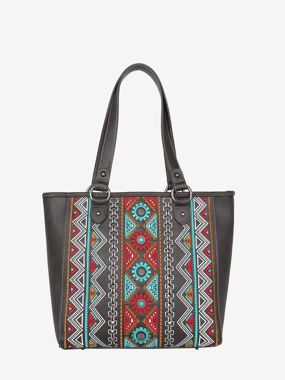 American Bling Coffee Embroidered Tribal Tote and Wallet Set - Montana West World