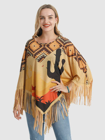 Montana West Aztec Cactus Collection Poncho - Montana West World