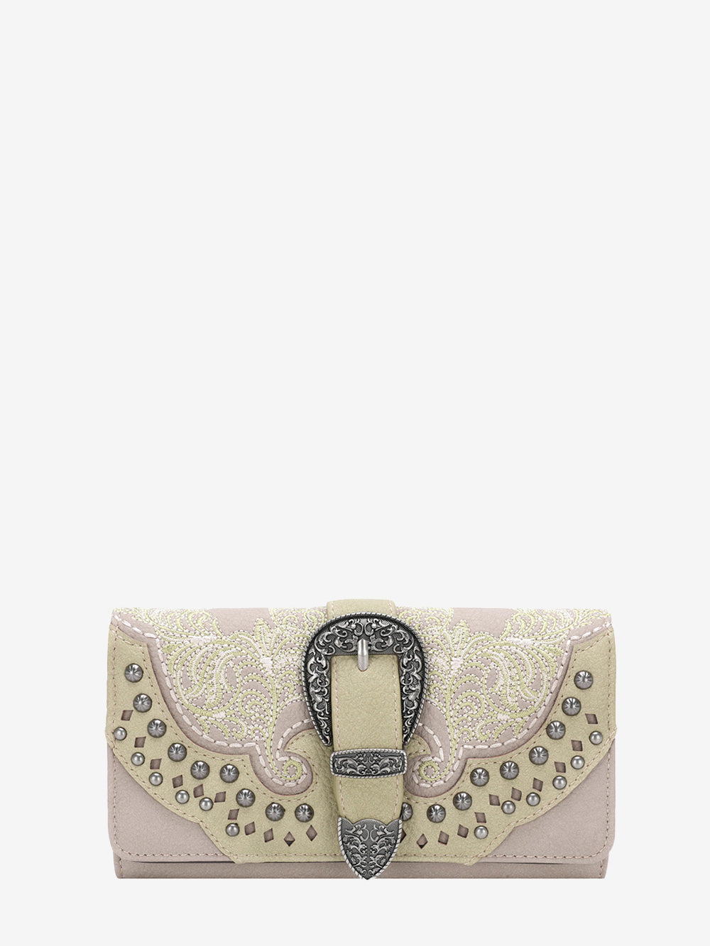 Montana West Vintage Floral Embroidered Buckle Wallet - Montana West World
