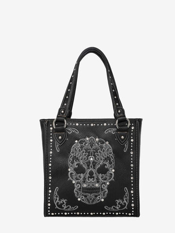 Montana West Embroidered Sugar Skull Concealed Carry Tote - Montana West World