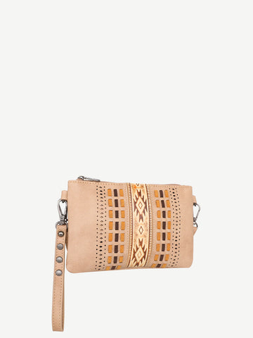 Montana West Laser Cut Out Embossed Aztec Crossbody Clutch - Montana West World