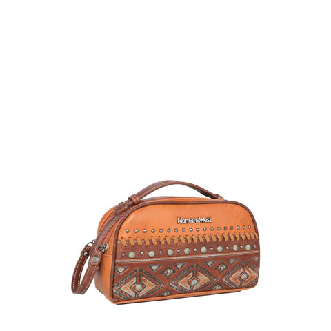 Montana West Aztec Tooled Studs Travel Pouch - Montana West World