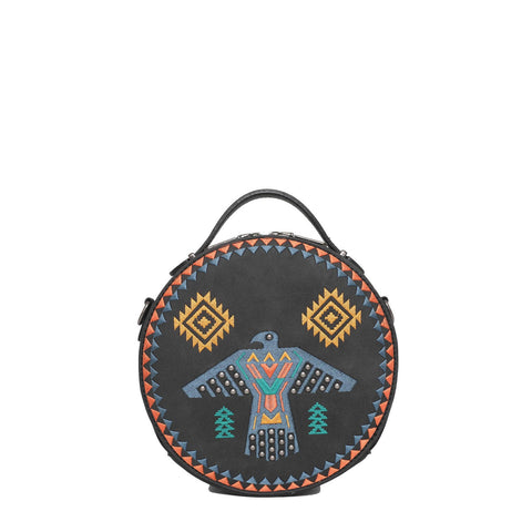 Wrangler Embroidered Thunderbird Aztec Crossbody Circle Bag - Montana West World