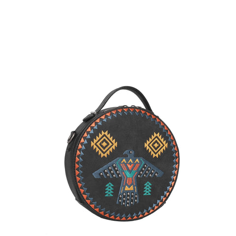 Wrangler Embroidered Thunderbird Aztec Crossbody Circle Bag - Montana West World